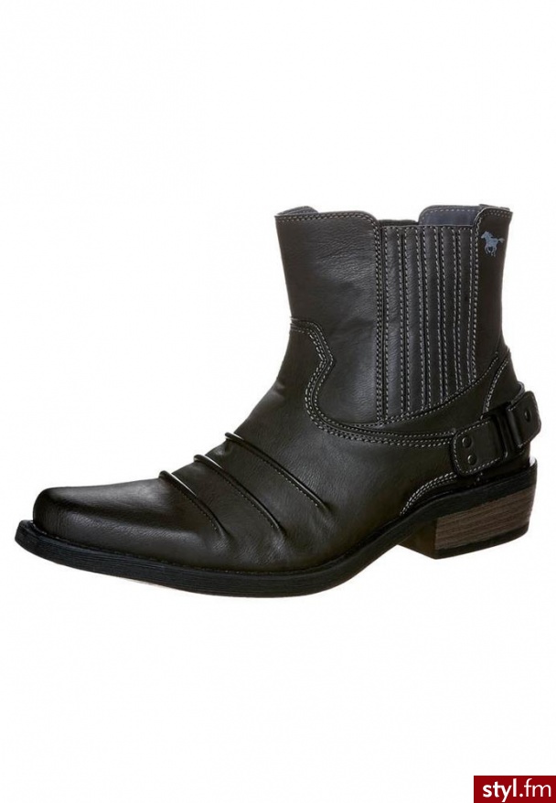 Mustang Botki kowbojki i motocyklowe szary (4013504) - Botki Buty Moda