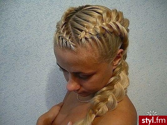 Blond Warkocze Proste Na co dzień Długie Fryzury