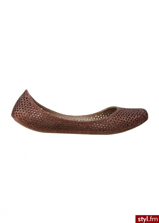 MEL Baleriny mango brokatowe brązowy brokat - Balerinki Buty Moda