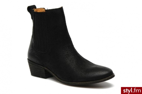 Pieces PÓŁBUTY I BOTKI BECCA BY PIECES (Czarny) - Botki Buty Moda