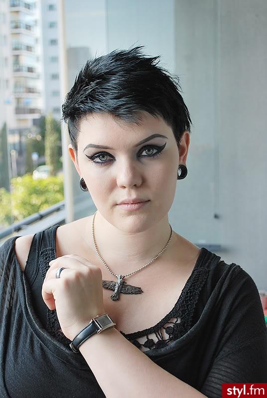 Czarne Rozpuszczone Proste Na co dzień Krótkie Fryzury