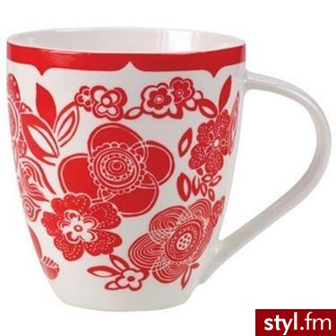 Ogromny ceramiczny kubek z namalowanymi kwiatami w stylu folk - 4 GBP - Gadżety Inne Moda