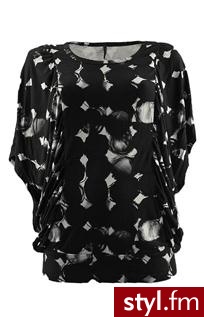 Bluzka 2 25083 (ecru-czarny) - Bluzki Ciuchy Moda