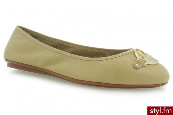 Donna Karan New York DONNA KAREN DEBORAH LEATHER SAND - Balerinki Buty Moda