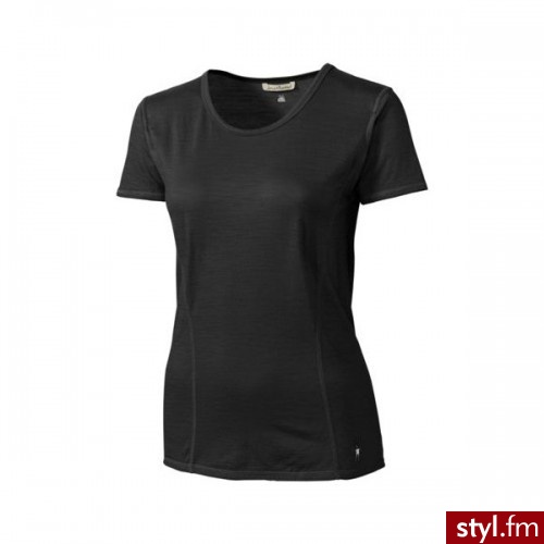 Smart Wool T-shirt damski MICROWEIGHT TEE Czarny - Bluzki Ciuchy Moda