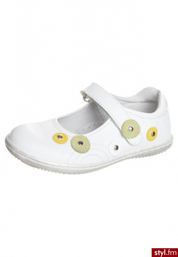 STUPS Baleriny z zapięciem biały - Balerinki Buty Moda