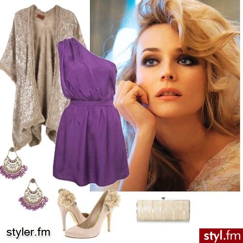 hej wesele.... fiolet; beż; ecru - Styler