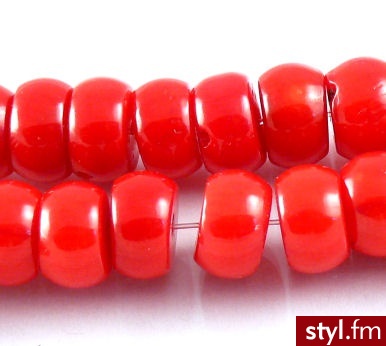 Koral Naturalny Oponki 4/10mm Malinowy - Korale Biżuteria Moda