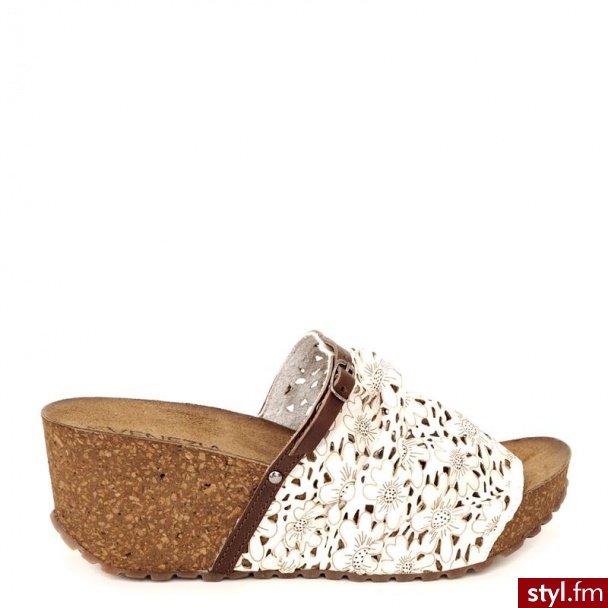 Venezia  Klapki Na Koturnie 3031 Vit Bian - Klapki Buty Moda