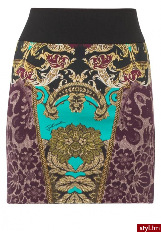 Just Cavalli Spódnica mini turkusowy (S02MA0046) - Pozostałe Spódnice Moda