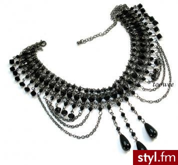 EKSKLUZYWNY NASZYJNIK - KOLIA - Czarna retro goth (1033259914) - Aukcje internetowe Allegro. Pobrano ze strony: http://allegro.pl/item1033259914_ekskluzywny_naszyjnik_kolia_czarna_retro_goth.html - Pozostałe Dodatki Moda