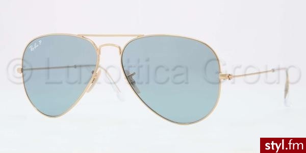 RAY BAN okulary przeciwsłoneczne AVIATOR LARGE METAL 3025 001/3R M polaryzacja - Okulary Dodatki Moda