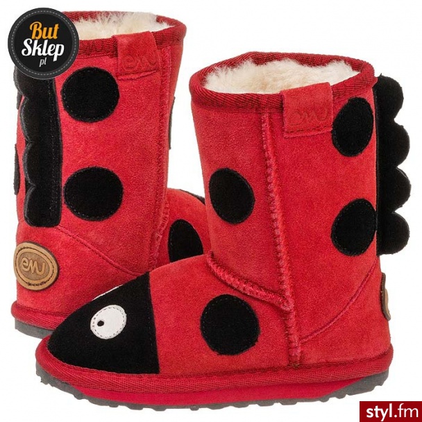 EMU AUSTRALIA BUTY LITTLE CREATURES LADYBIRD RED (K10111) - Emu Buty Moda