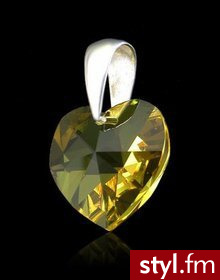 Wisiorek serce Swarovski Słoneczny Kryształ - Wisiorki Biżuteria Moda