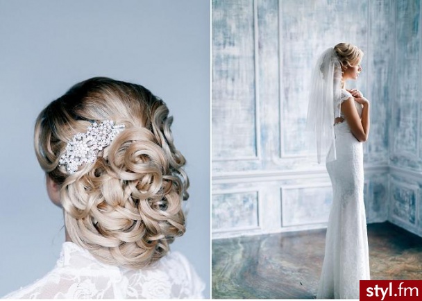 Blond Upięcie Kręcone Ślubne Długie Fryzury