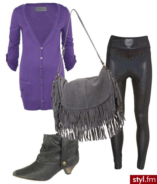 Torebka,50 funtów, Topshop;
Sweter-tunika, 24,45, River Island;
Legginsy, 22 funty, Topshop;
Botki, 63,60 funtów, River Island. - Styler