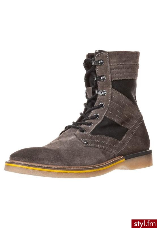 Zign Botki sznurowane szary - Botki Buty Moda