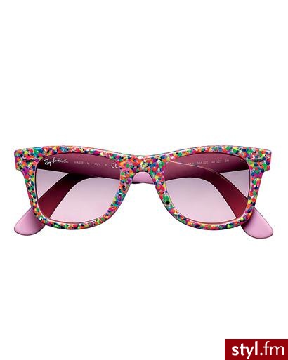 ręcznie malowane okulary przez artystkę Maya Hayuk dla Ray-Ban 140$ (50% z ich dochodu przeznaczona jest na organizację charytatywną  OneSight) - Nakrycia głowy Dodatki Moda