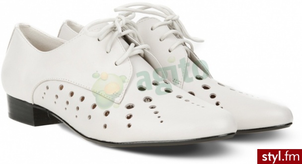 CLARKS Półbuty bodkin bay ażurowe białe 142009 - Półbuty Buty Moda