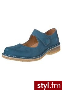 Grünbein GERDA Baleriny z zapięciem petrol - Balerinki Buty Moda