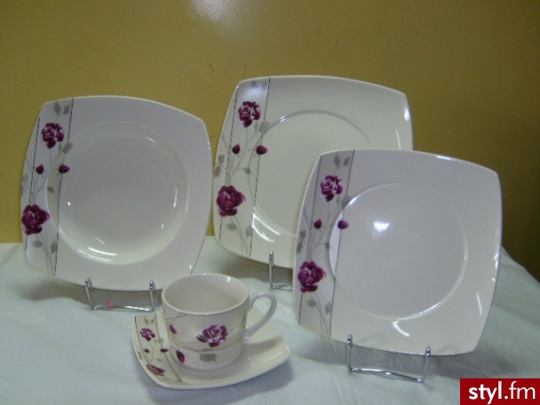 Porcelana tułowice serwis obiadowy tulowice kwadrat 6/30 quatrosa - Pozostałe Biżuteria Moda