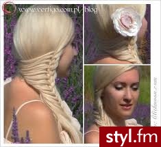 Blond Warkocze Proste Wieczorowe Długie Fryzury