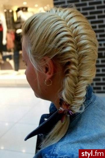 Blond Warkocze Proste Na co dzień Średnie Fryzury