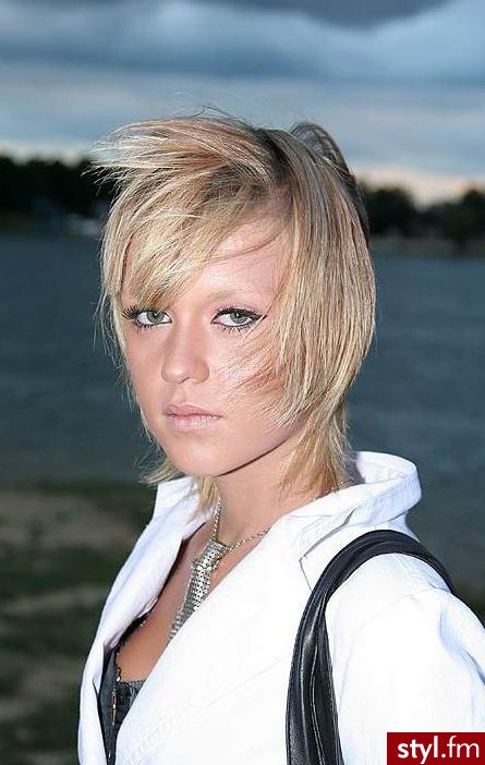 Blond Rozpuszczone Proste z grzywką Na co dzień Krótkie Fryzury