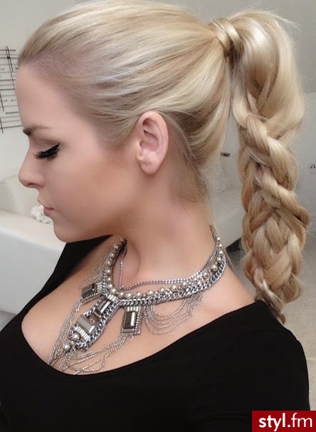 Blond Warkocze Proste Na co dzień Długie Fryzury