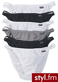Bonprix Figi tanga (6 par) jasnoróżowy drukowany 972218_3890 - Biustonosze Bielizna Moda