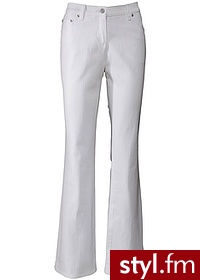 Bonprix Spodnie ze stretchem bootcut biały 920361_1160 - Pozostałe Spodnie Moda