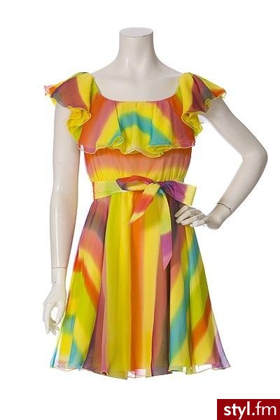 fantazyjnie kolorowa sukienka Alice + Olivia - 440$ - Pozostałe Ciuchy Moda