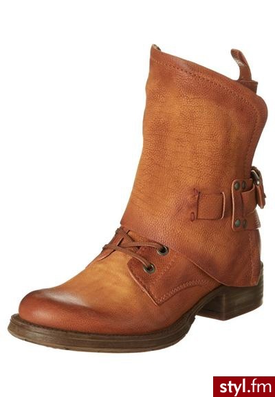 MJUS Botki sznurowane brązowy - Botki Buty Moda