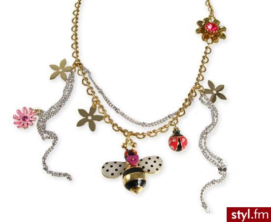 Naszyjnik od Betsey Johnson w wiosennym wydaniu z duża przewieszką w kształcie pszczółki - 55$ - Pozostałe Dodatki Moda