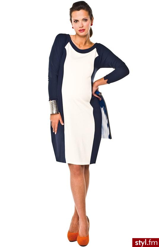 Torelle Cremona sukienka (granatowo-kremowy) - Pozostałe Spódnice Moda