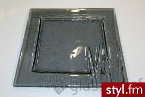 Talerz Szklany Relief Herbe 25cm (Brąz) - Pozostałe Biżuteria Moda