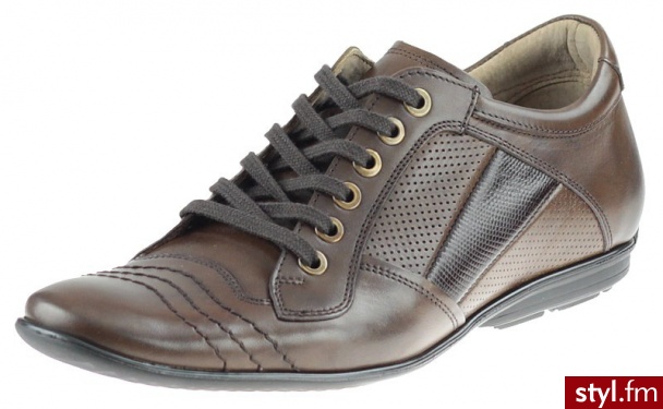 Domeno Półbuty 2019 Brązowe BR205+MTR - Półbuty Buty Moda