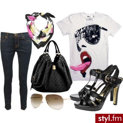tee – hellz bellz
shoes – zara
bag – louis vuitton
jeans – browns
glasses – gucci
scarf – topshop - Styler