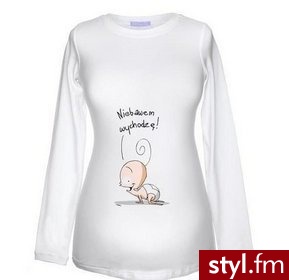 Nixie - Bluzka Ciążowa Na Długi Rękaw - Niebawem Wychodzę, Biała, Rozm. Xl - Tuniki Ciuchy Moda