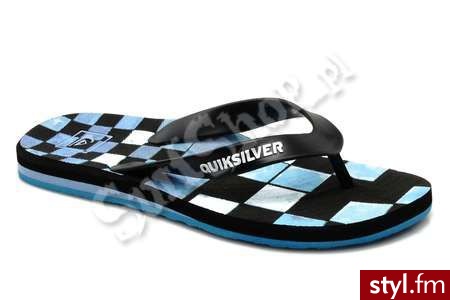 QUIKSILVER klapki CARVER DNA 2012 45 BLK/BLU/MULTI MĘSKIE Czarny - Klapki Buty Moda