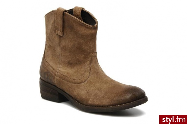 Folk'l PÓŁBUTY I BOTKI ZANDRA BY FOLK'L (Beżowy) - Botki Buty Moda