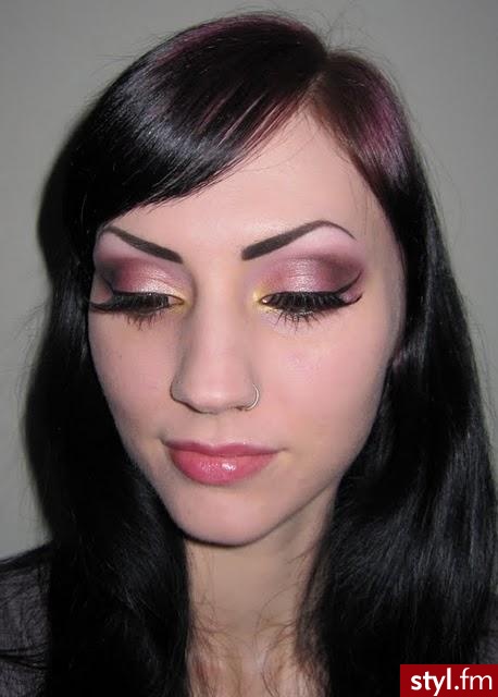 Golden Yellow and Pink Makeup look - Wieczorowe Makijaże