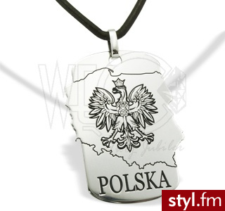 WĘC Wisiorek srebrny Nieśmiertelnik Polska NW-1 - Wisiorki Biżuteria Moda