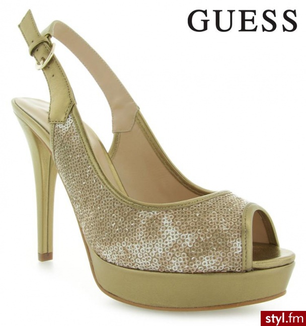 Guess POLLIETY SLING BACK SYNTHETIC BEIGE - Czółenka Buty Moda