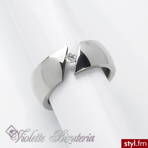 Violette Obrączka z cyrkonia Stal Szlachetna 316L nr.3928 - Pierścionki Biżuteria Moda