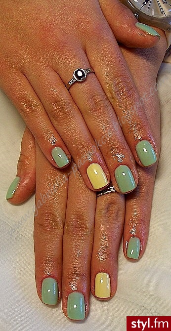manicure hybrydowy Shellac - Kwadratowe Żelami Naturalne Paznokcie