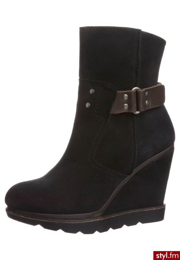 Zalando Collection Botki na koturnie czarny - Botki Buty Moda