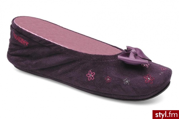 Isotoner Kapcie Ballerine Suédine Brodée Fioletowy - Pozostałe Buty Moda