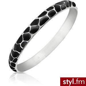 Black Giraffe Patterned Stainless Steel Bangle Bracelet - Ju... - Polyvore. Pobrano ze strony: http://www.polyvore.com/black_giraffe_patterned_stainless_steel/thing?id=6460259#1271698227152 - Pozostałe Dodatki Moda