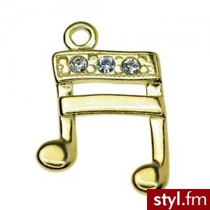 Charms nutka z kamieniami Swarovski srebro 925 pozłacane - Wisiorki Biżuteria Moda